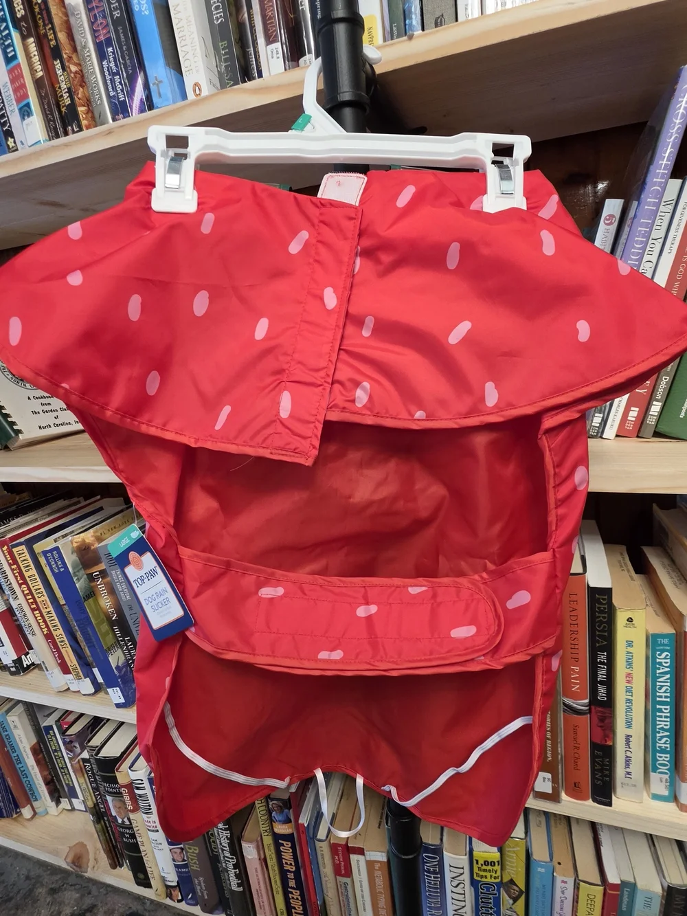 Top Paw Red Strawberry Dog Raincoat with Green Trim